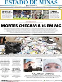 Capa do jornal Estado de Minas 18/01/2018