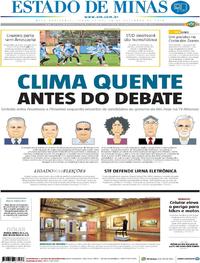 Capa do jornal Estado de Minas 18/09/2018