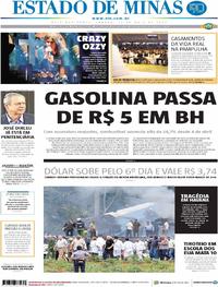 Capa do jornal Estado de Minas 19/05/2018