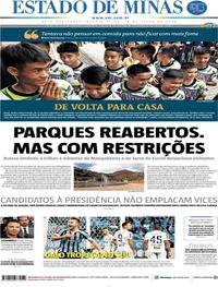 Capa do jornal Estado de Minas 19/07/2018