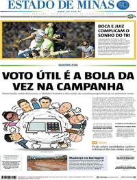 Capa do jornal Estado de Minas 20/09/2018