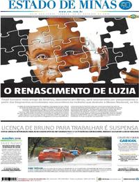 Capa do jornal Estado de Minas 20/10/2018
