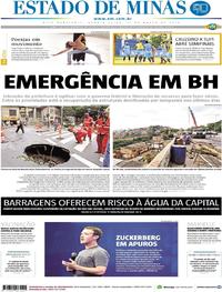 Capa do jornal Estado de Minas 21/03/2018