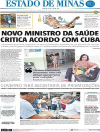 Capa do jornal Estado de Minas 21/11/2018