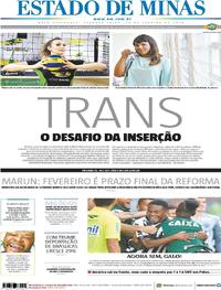 Capa do jornal Estado de Minas 22/01/2018