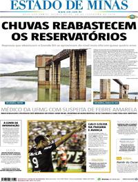 Capa do jornal Estado de Minas 22/02/2018
