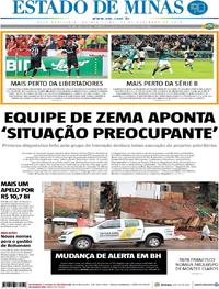 Capa do jornal Estado de Minas 22/11/2018
