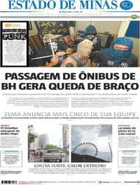 Capa do jornal Estado de Minas 22/12/2018