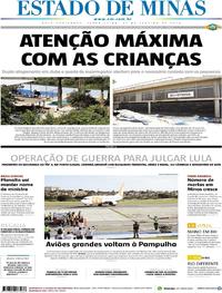 Capa do jornal Estado de Minas 23/01/2018