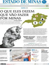 Capa do jornal Estado de Minas 23/09/2018
