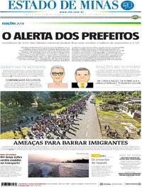 Capa do jornal Estado de Minas 23/10/2018
