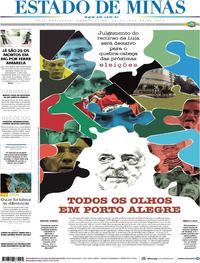 Capa do jornal Estado de Minas 24/01/2018