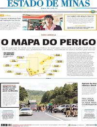 Capa do jornal Estado de Minas 24/02/2018