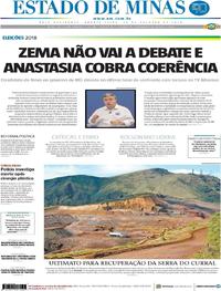 Capa do jornal Estado de Minas 24/10/2018