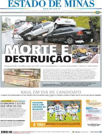 Capa do jornal Estado de Minas 25/02/2018