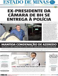 Capa do jornal Estado de Minas 25/04/2018