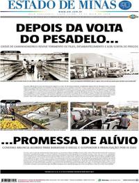 Capa do jornal Estado de Minas 25/05/2018