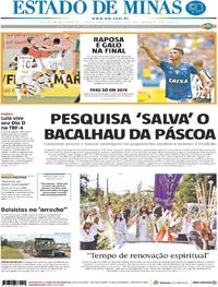 Capa do jornal Estado de Minas 26/03/2018
