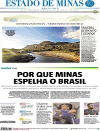 Capa do jornal Estado de Minas 26/08/2018