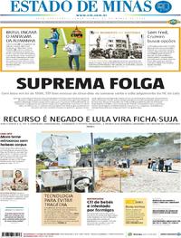 Capa do jornal Estado de Minas 27/03/2018