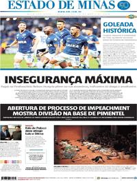 Capa do jornal Estado de Minas 27/04/2018