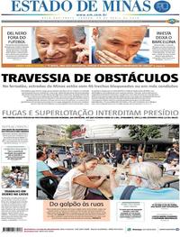 Capa do jornal Estado de Minas 28/04/2018