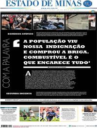 Capa do jornal Estado de Minas 28/05/2018