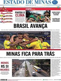 Capa do jornal Estado de Minas 28/06/2018