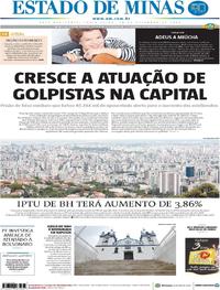 Capa do jornal Estado de Minas 28/12/2018