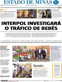 Capa do jornal Estado de Minas 29/03/2018