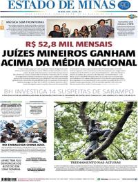 Capa do jornal Estado de Minas 29/08/2018