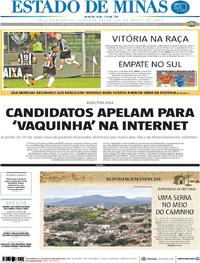 Capa do jornal Estado de Minas 30/04/2018