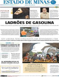 Capa do jornal Estado de Minas 31/08/2018