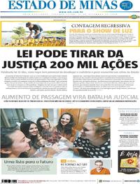 Capa do jornal Estado de Minas 31/12/2018