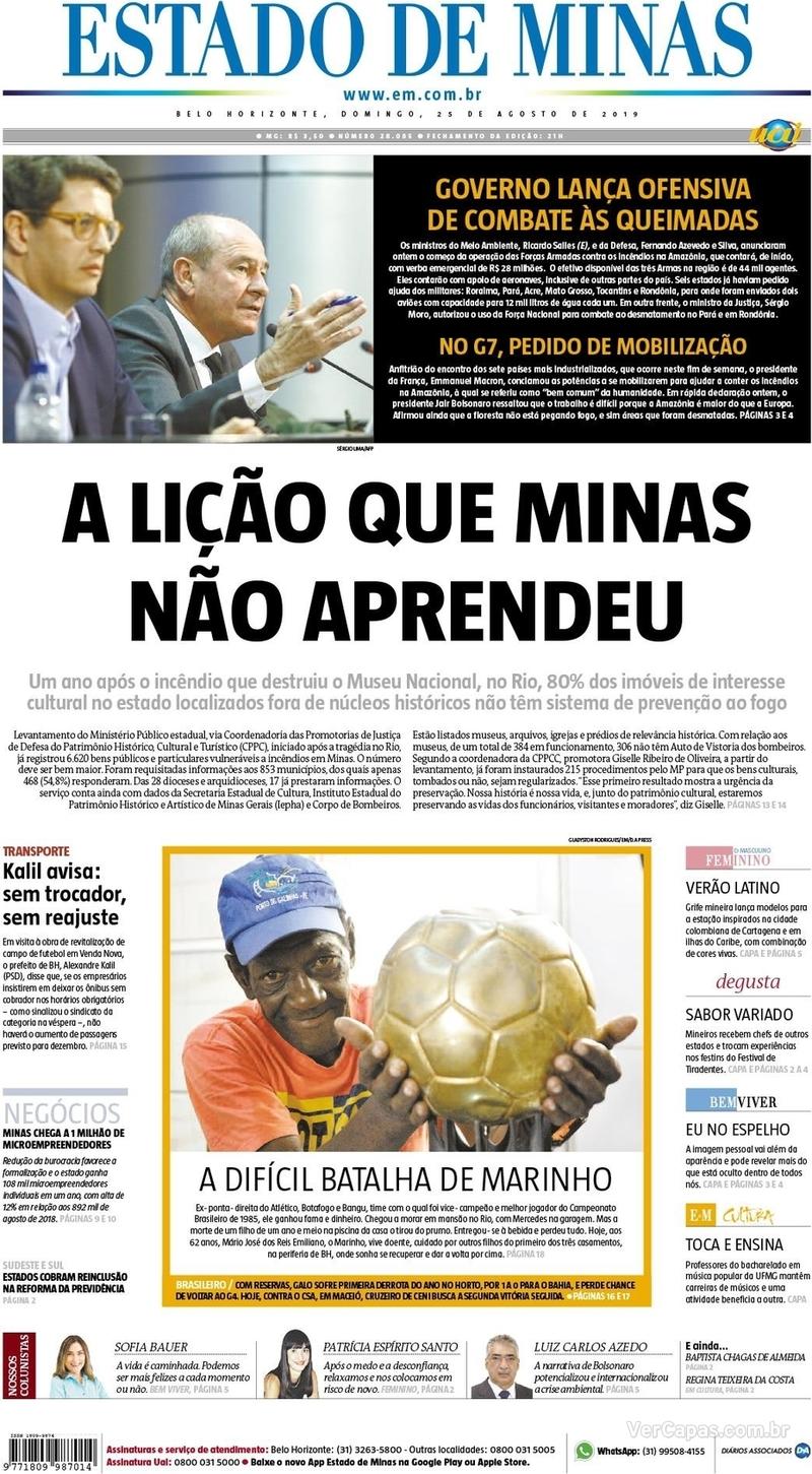 Capa jornal Estado de Minas