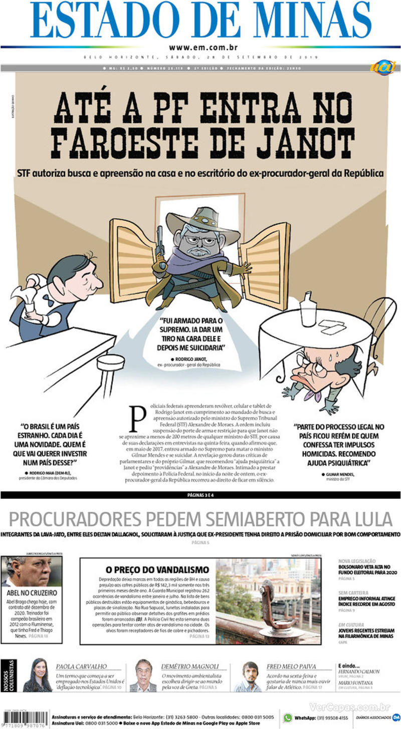 Capa jornal Estado de Minas