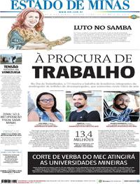 Capa do jornal Estado de Minas 01/05/2019