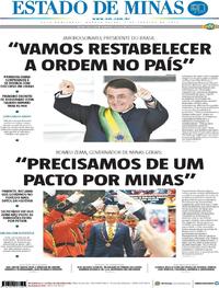 Capa do jornal Estado de Minas 02/01/2019