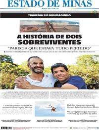 Capa do jornal Estado de Minas 02/02/2019