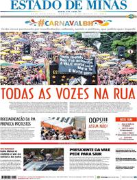 Capa do jornal Estado de Minas 03/03/2019