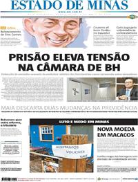 Capa do jornal Estado de Minas 03/04/2019