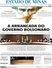 Capa do jornal Estado de Minas 04/01/2019
