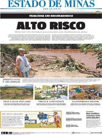 Capa do jornal Estado de Minas 04/02/2019
