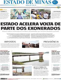 Capa do jornal Estado de Minas 05/01/2019