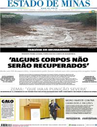 Capa do jornal Estado de Minas 05/02/2019
