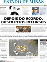 Capa do jornal Estado de Minas 05/04/2019