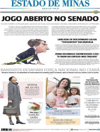 Capa do jornal Estado de Minas 06/01/2019