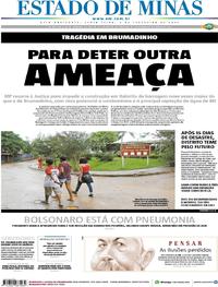 Capa do jornal Estado de Minas 08/02/2019