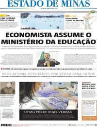Capa do jornal Estado de Minas 09/04/2019