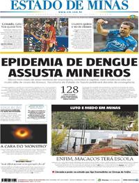 Capa do jornal Estado de Minas 11/04/2019